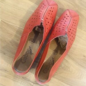Gabor Red Perforated Loafers